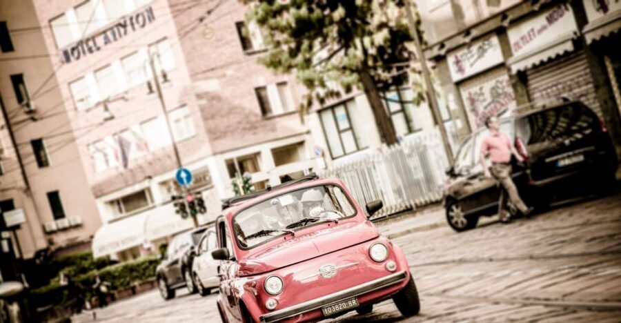 Milan: Slow Tour by Vintage Red Fiat 500 (1 hour, 1 stop) - Where to meet: Via Palestro and the Belgiojoso Royal Villa reference